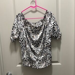 Leopard Print Off-Shoulder Women's Top